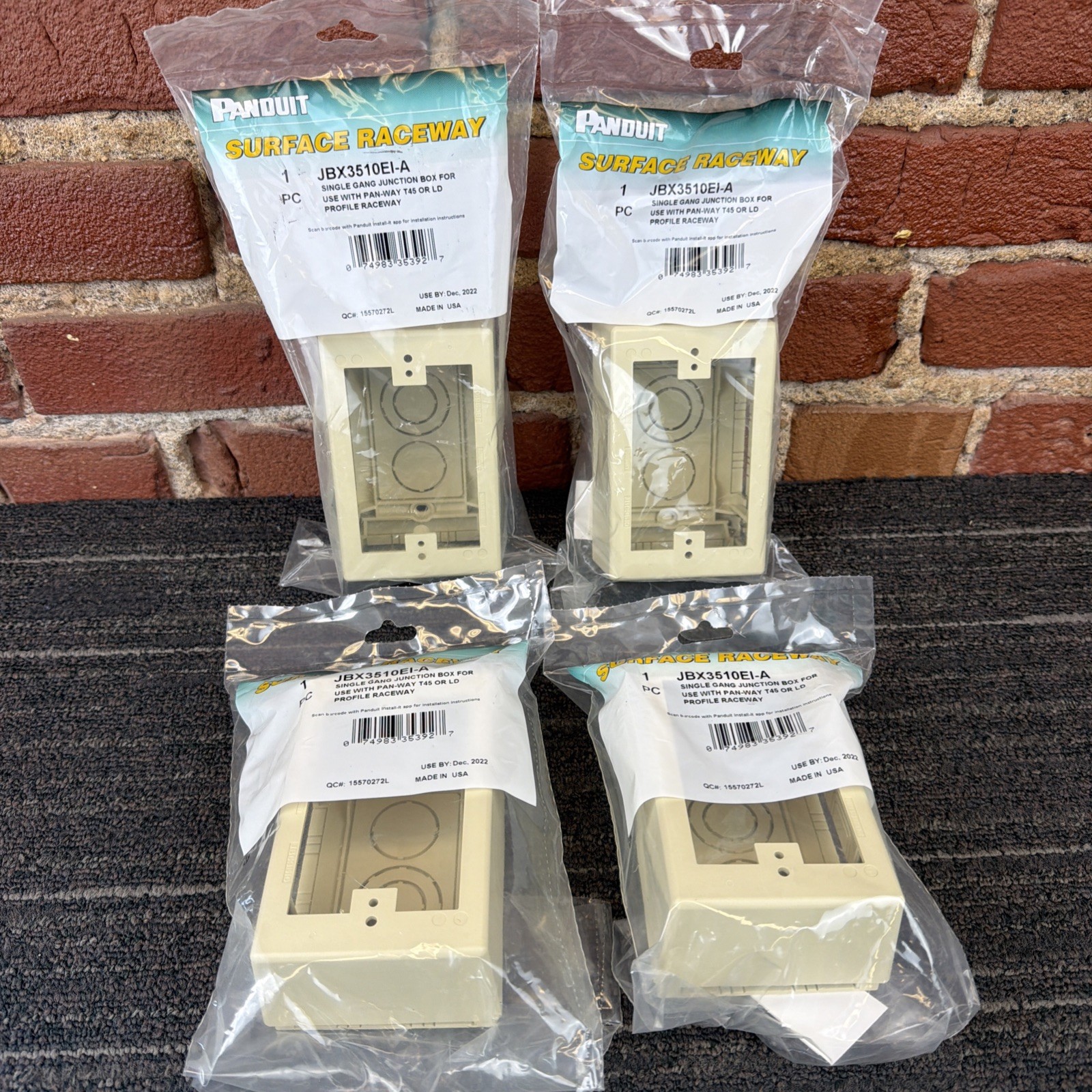 4 Panduit JBX3510EI-A Single Gang Junction Box Surface Raceway Lot