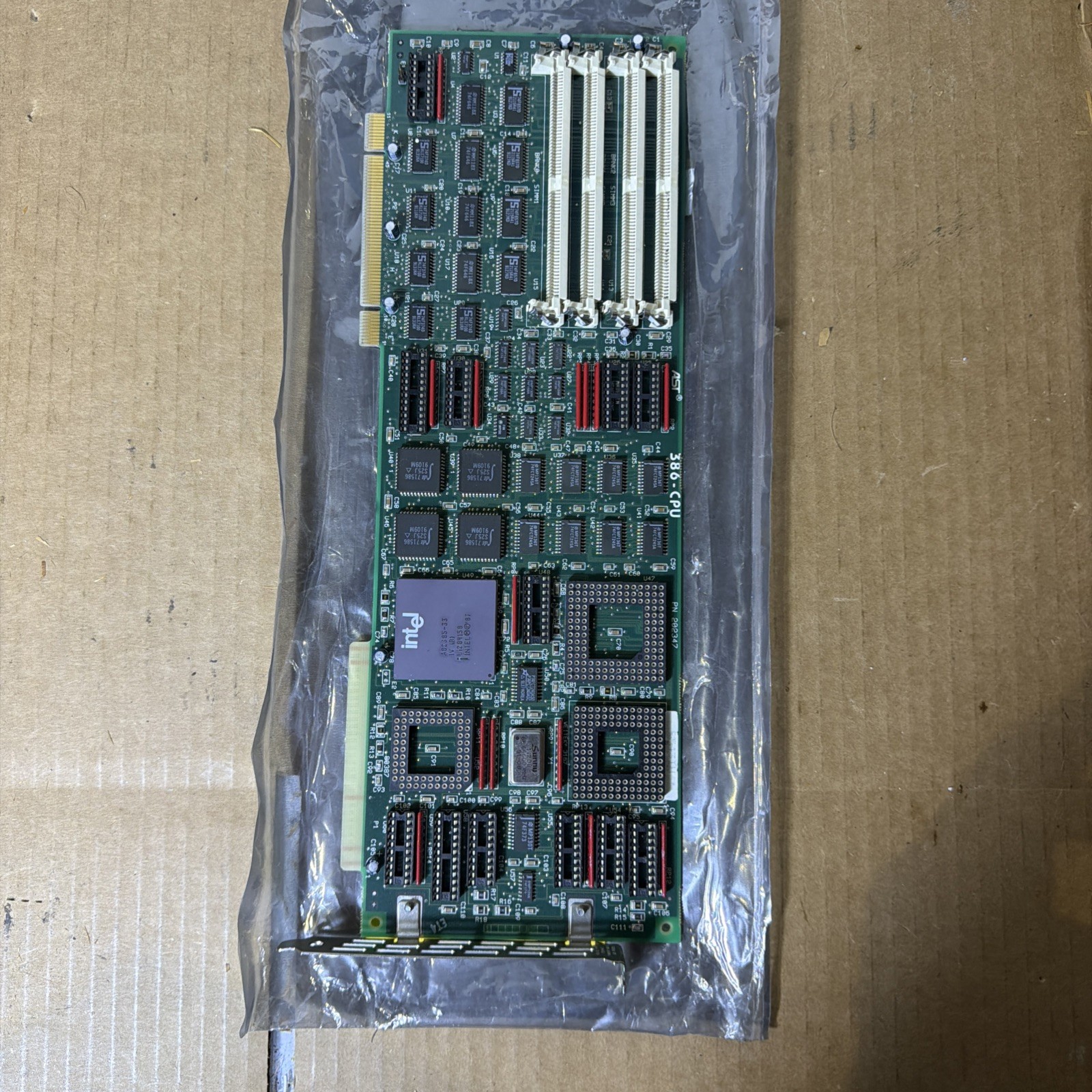 Vintage AST Research 386-CPU DX 33MHz Card PN 202347 Cupid-32 Retro PC Processor