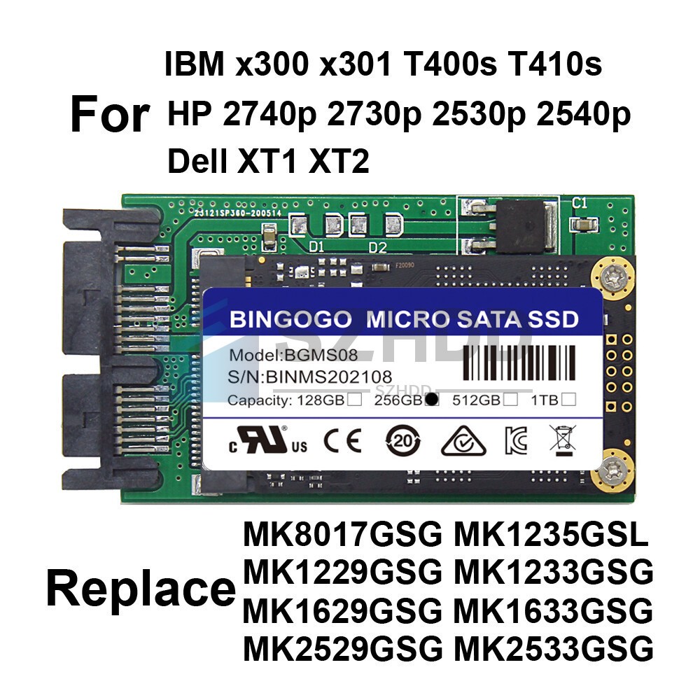 New 1.8" 256GB SATA SSD Replace Toshiba MK8017GSG MK1229GSG MK1629GSG MK2529GSG