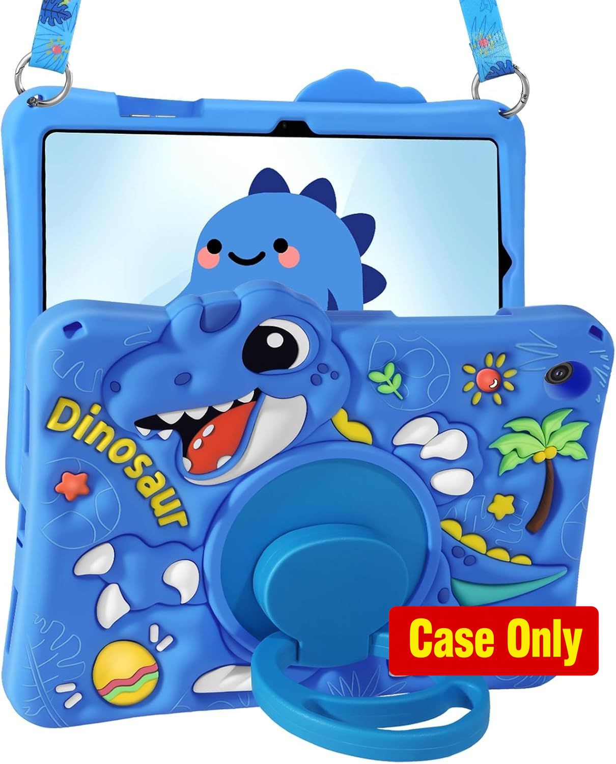 Case for Samsung Galaxy Tab A9+ - Cute Cartoon Silicone Cover with Adjustable