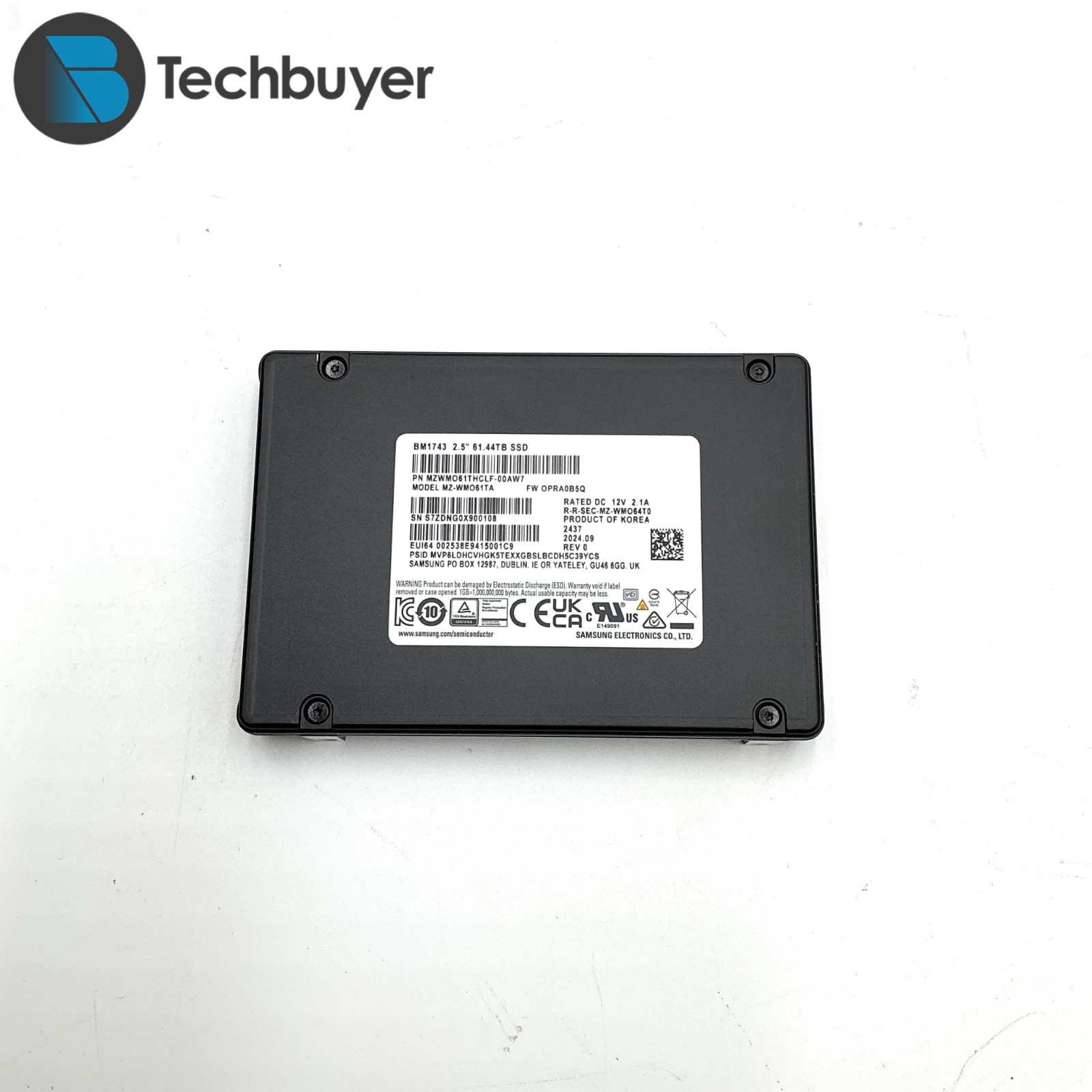 SAMSUNG BM1743 61.44TB 2.5INCH U.2 PCIE NVME SSD MZWMO61THCLF-00AW7 100% HEALTH