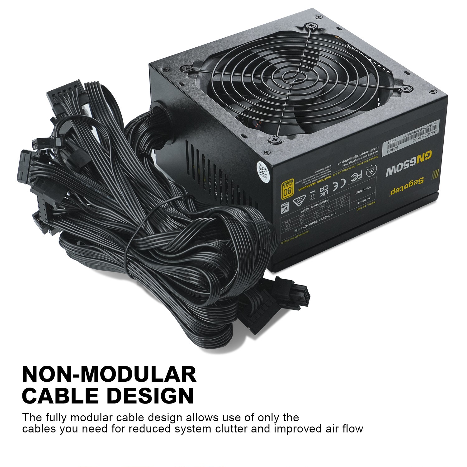 OPEN BOX 650W Power Supply 80 Plus Gold  Non-Modular ATX Gaming PC Case PSU