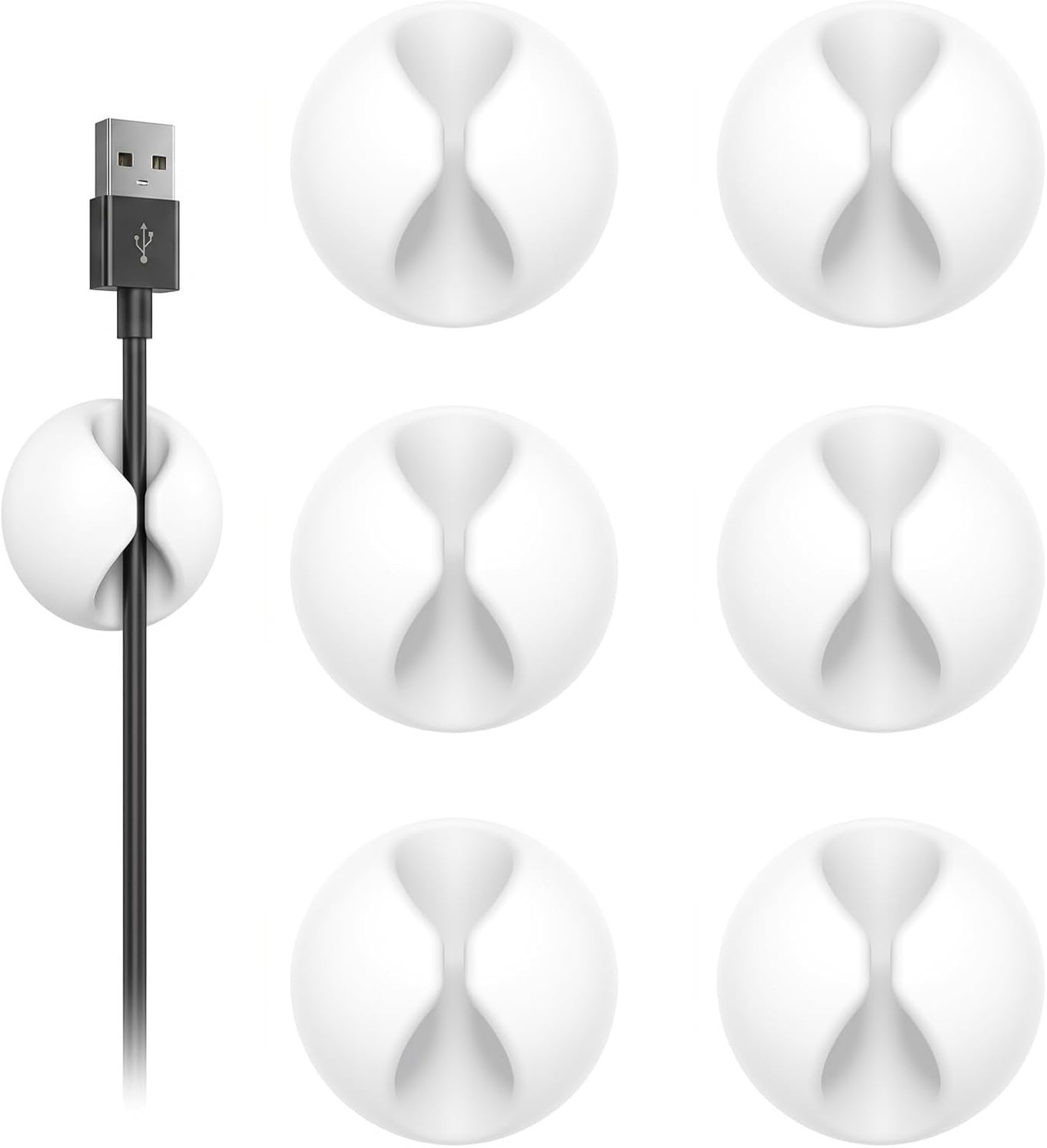 6pcs Cord Holder, Self-Adhesive Cable Clips for Phone Chargers