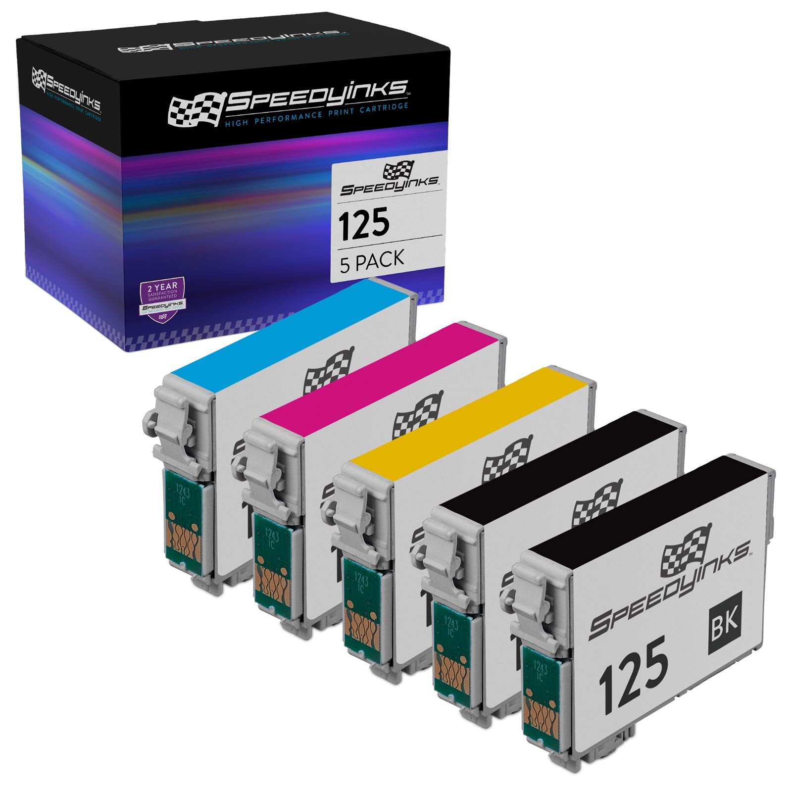 5 PACK T125 ink for Epson Stylus NX130 NX230 NX127 Black Cyan Magneta Yellow