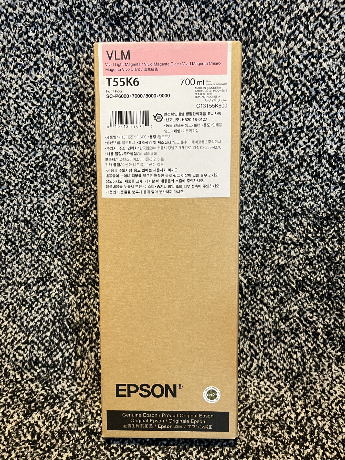Genuine Ink Epson T55K6 Vivid Light Magenta Date: January 2028