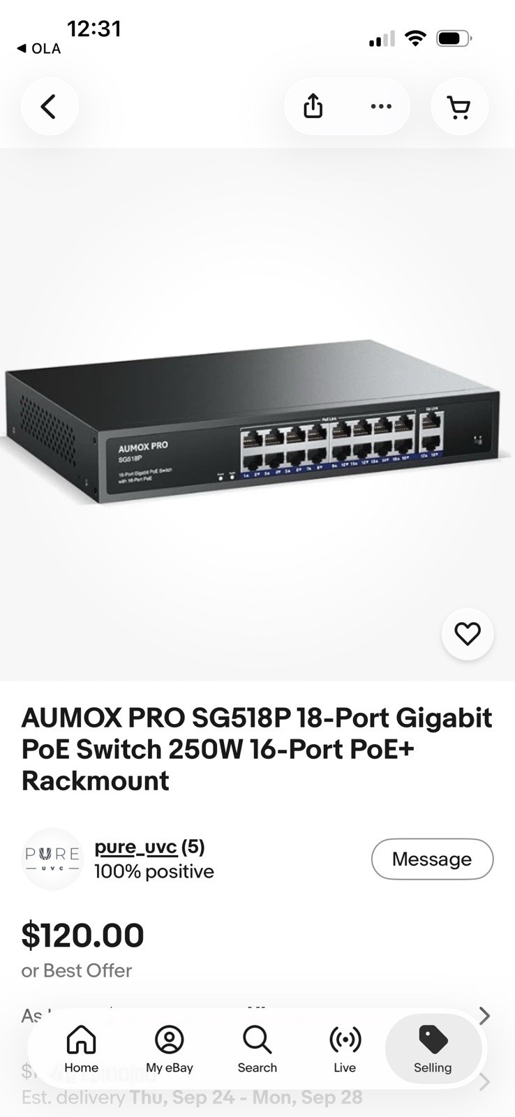 AUMOX PRO SG518P 18-Port Gigabit PoE Switch 250W 16-Port PoE+ Rackmount