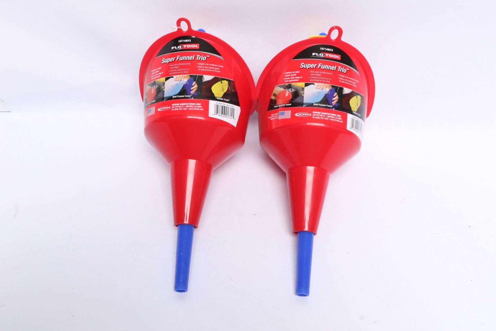 2 sets of FloTool 10714MX3 Super Funnel Trio - Multi-Purpose Fluid Funnel Sets
