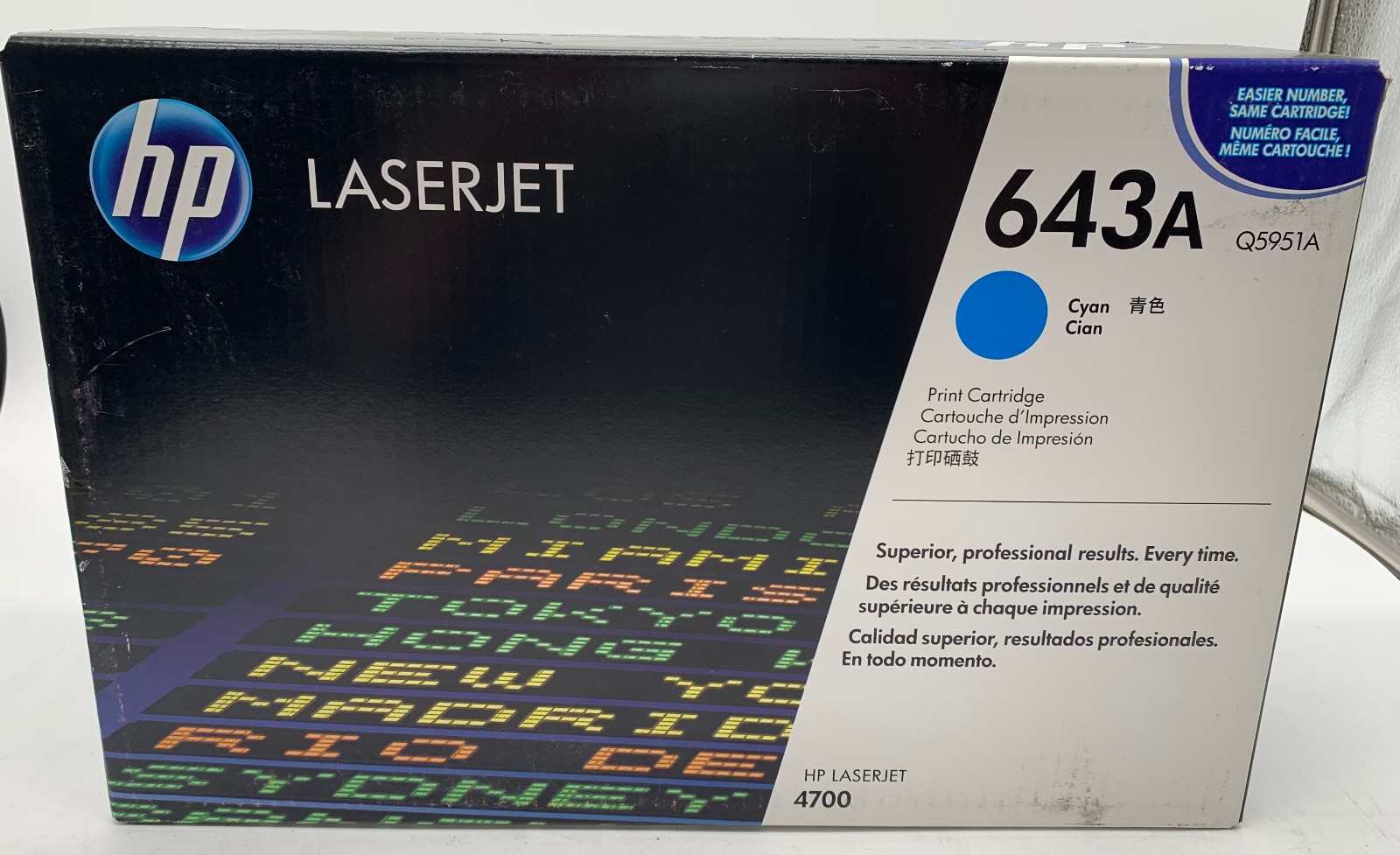 Genuine HP 643A (Q5951A) Cyan Original LaserJet Toner Cartridge, OEM