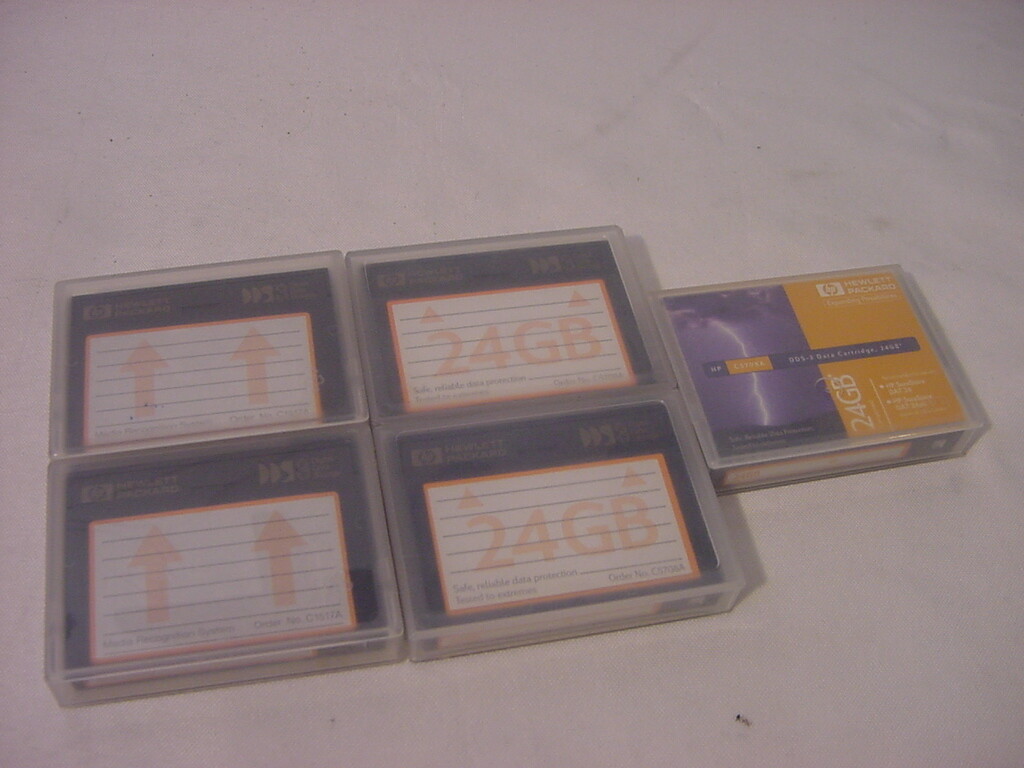 (5) GENUINE HEWLETT PACKARD 24GB DDS-3 DATA CARTRIDGE HP