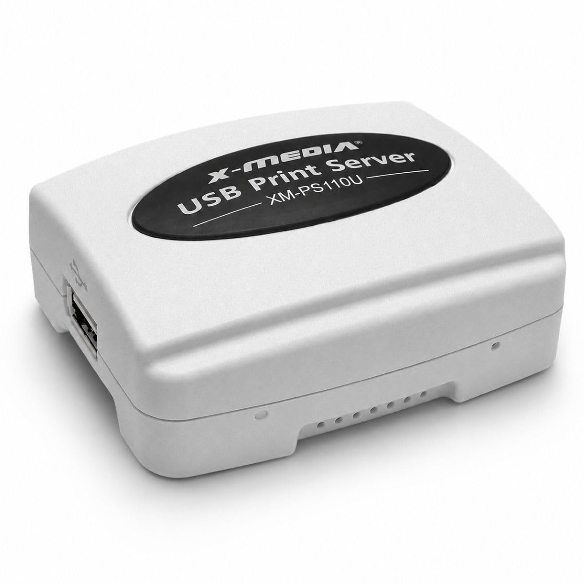 X-MEDIA XM-PS110U 1-Port 10/100Mbps Fast Ethernet USB Print Server | White