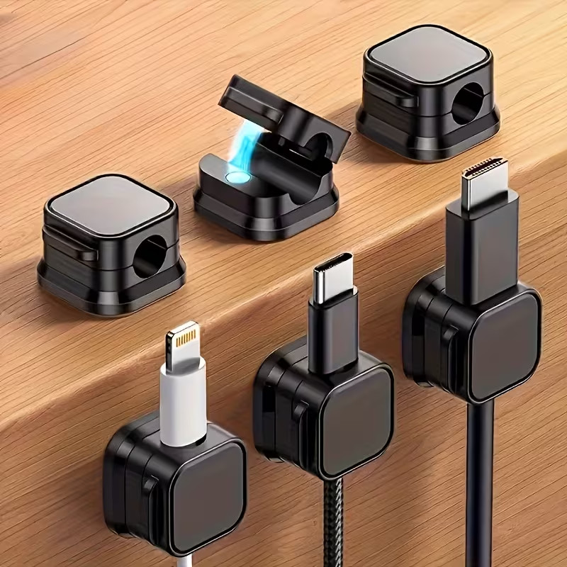 10PCS Magnetic Cable Clips Desktop Cord Holder Charging Wire Organizer