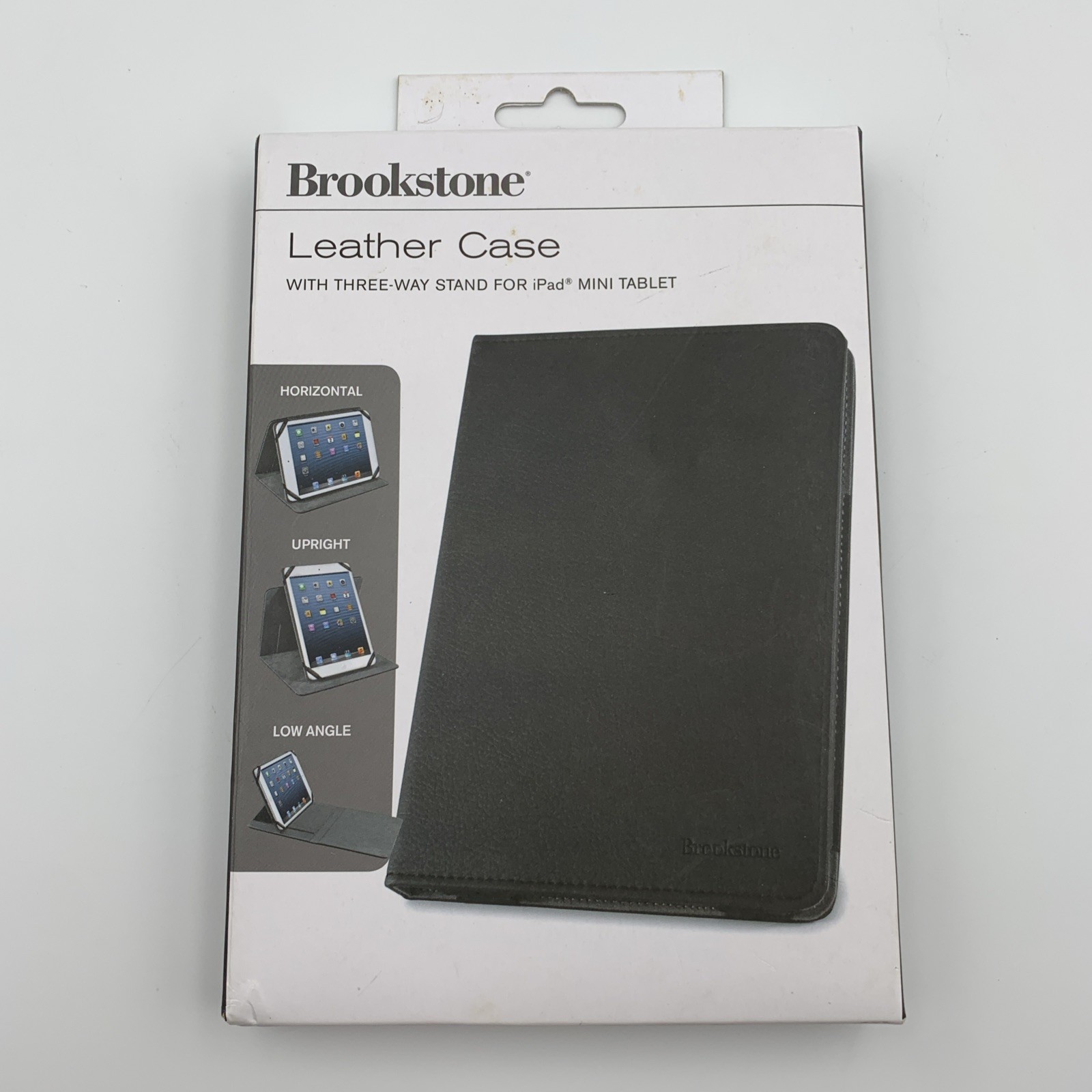 Brookstone Leather Case for Apple iPad Mini 3-Way Stand Black Tablet Cover