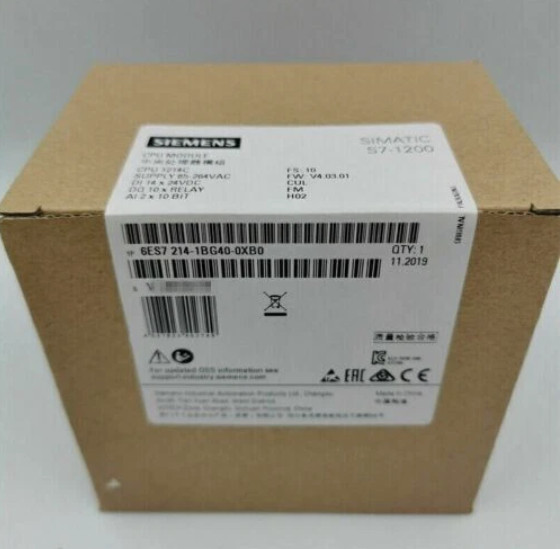 NEW SIEMENS 6ES7214-1BG40-0XB0 1BG40-OXBO S7-1200 CPU 1214C 6ES7 214-1BG40-0XB0