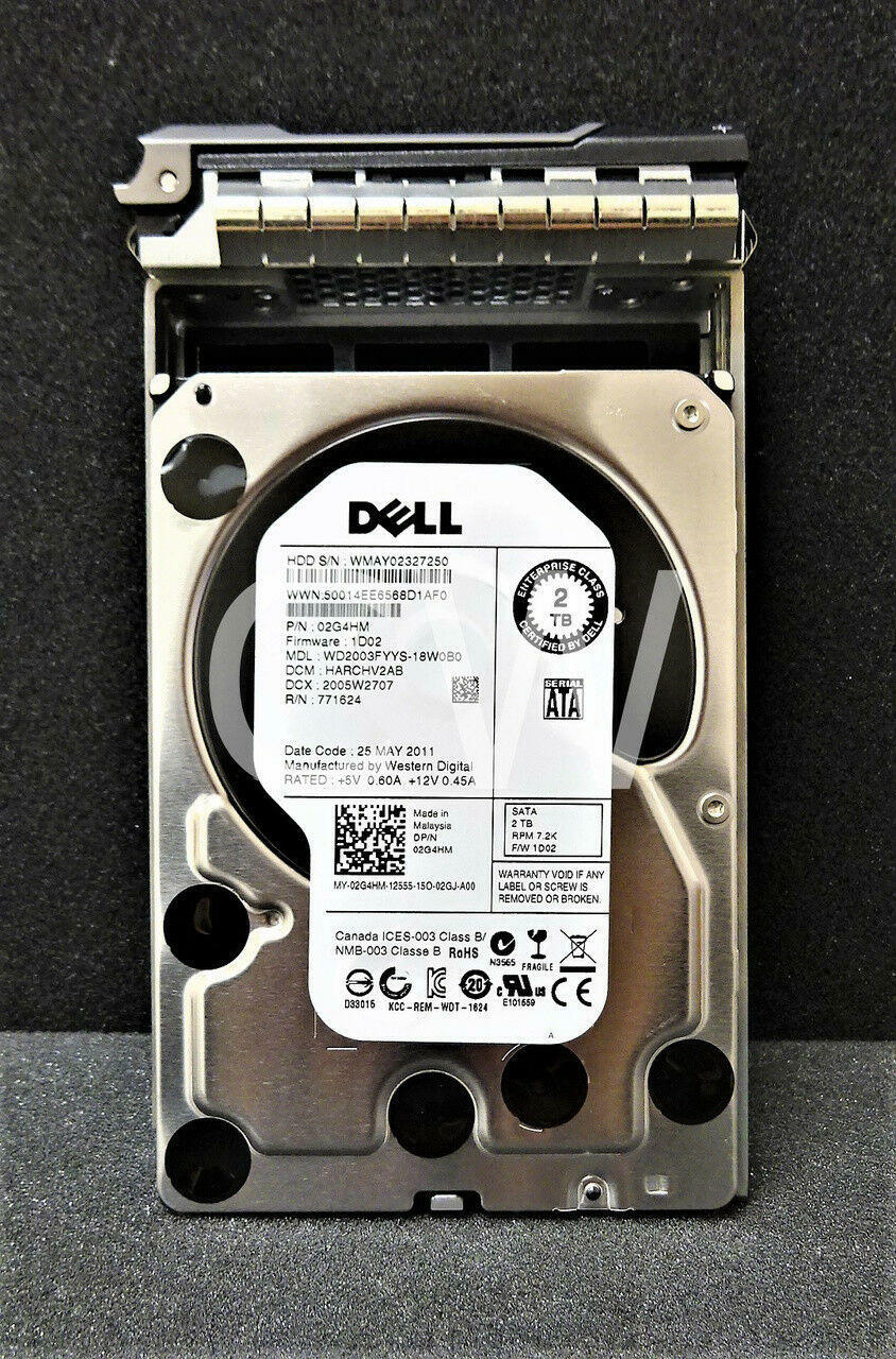 2G4HM WD2003FYYS-18W0B0 Dell 2TB 7200RPM 3Gbps 3.5" SATA Hard Drive