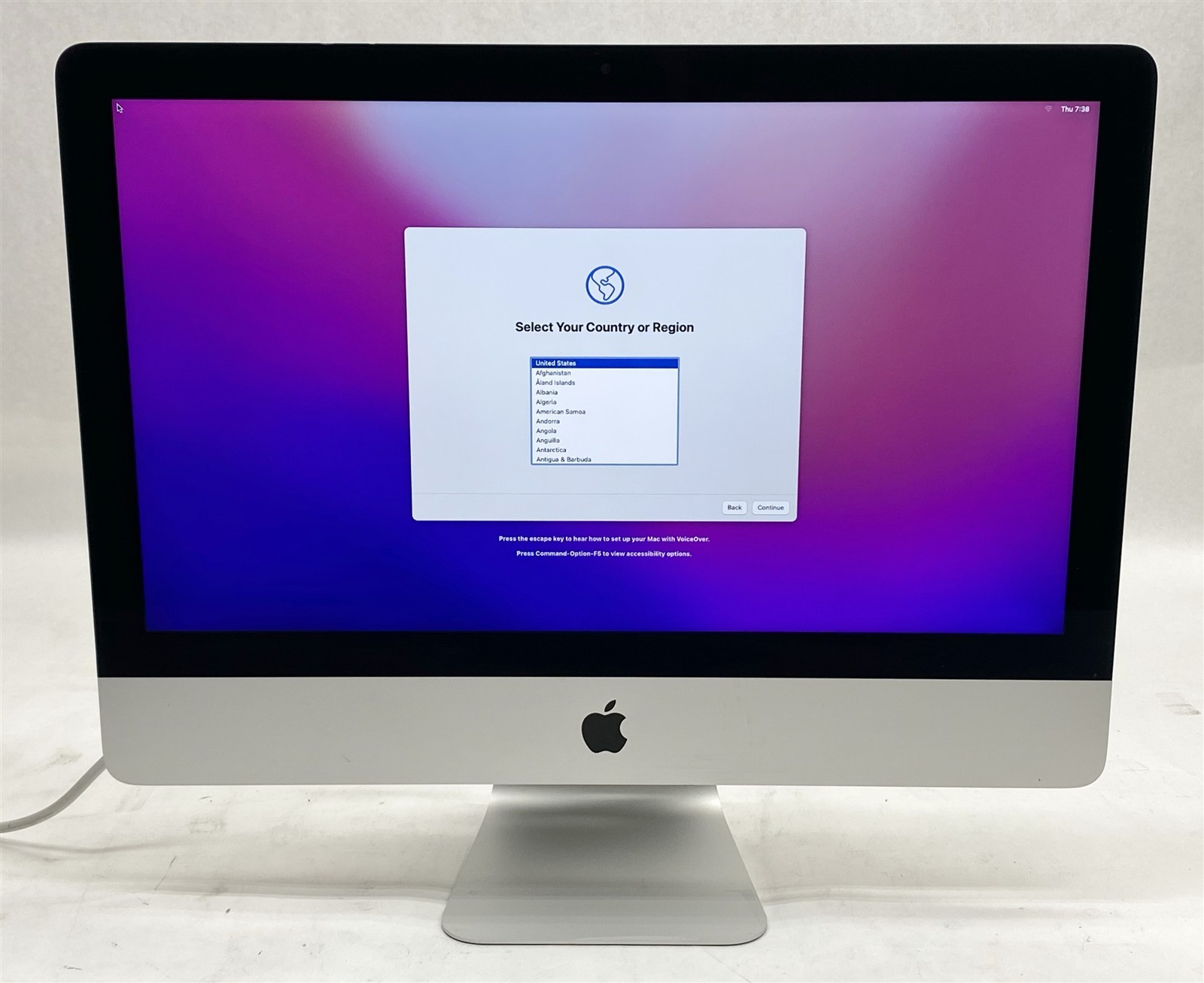 Apple iMac 16,2 A1418 21.5" AIO Core i5-5575R 2.80GHz CPU 8GB 1TB HDD Monterey
