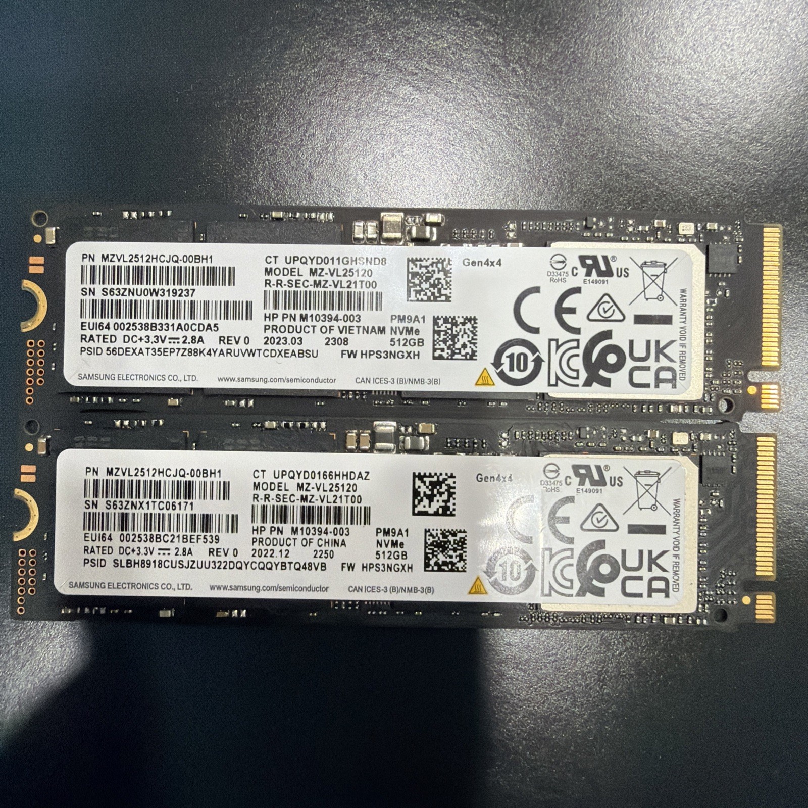 Samsung 512GB ~ Lot Of 2 ~ PM9A1 ~ NVMe Solid State Drive SSD  ~95-79%Health