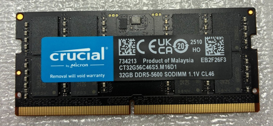 Crucial CT32G56C46S5 32GB DDR5-5600 SODIMM