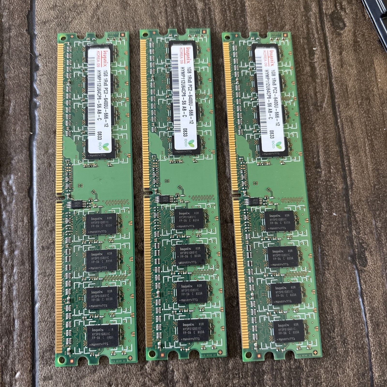 3GB Kit (3x1GB) DDR2 800MHz PC2-6400 Desktop RAM DIMM Hynix
