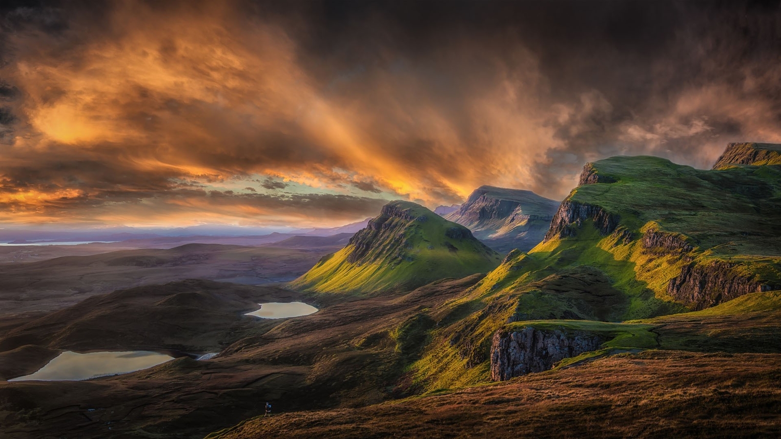 Landscape sunset nature clouds sunlight rocks Custom Gaming Mat Desk