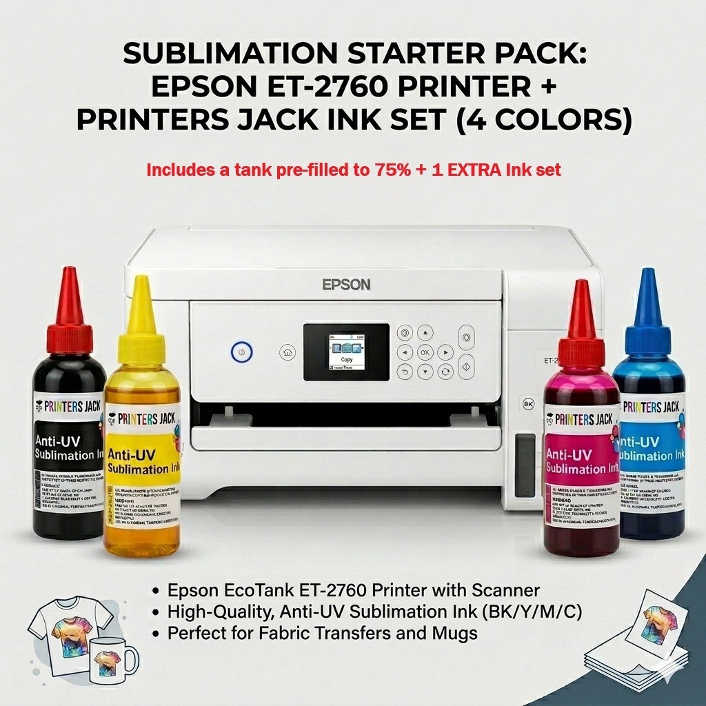 ET-2760 EcoTank Epson–Ready for Sublimation Printing + Extra Ink Included *READ*