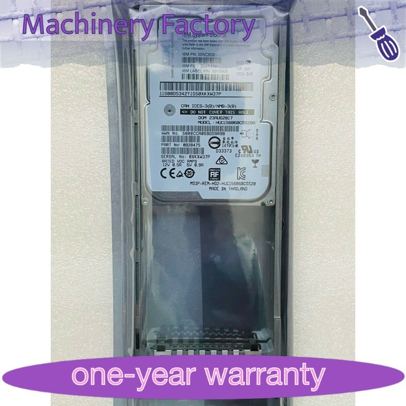 1PCS for IBM 00NC603 00AK374 600GB 15K SAS 2.5" 12GB/S for IBM V3500 V3700 HDD