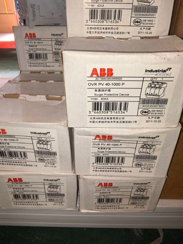 Brand new ABB surge protector device OVR PV 40-1000 P 2CTB803953R6400