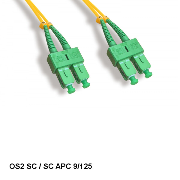 [Lot10] 2 M SC/SC APC OS2 9 /125 Duplex Single-Mode Fiber Optic Cable OFNR