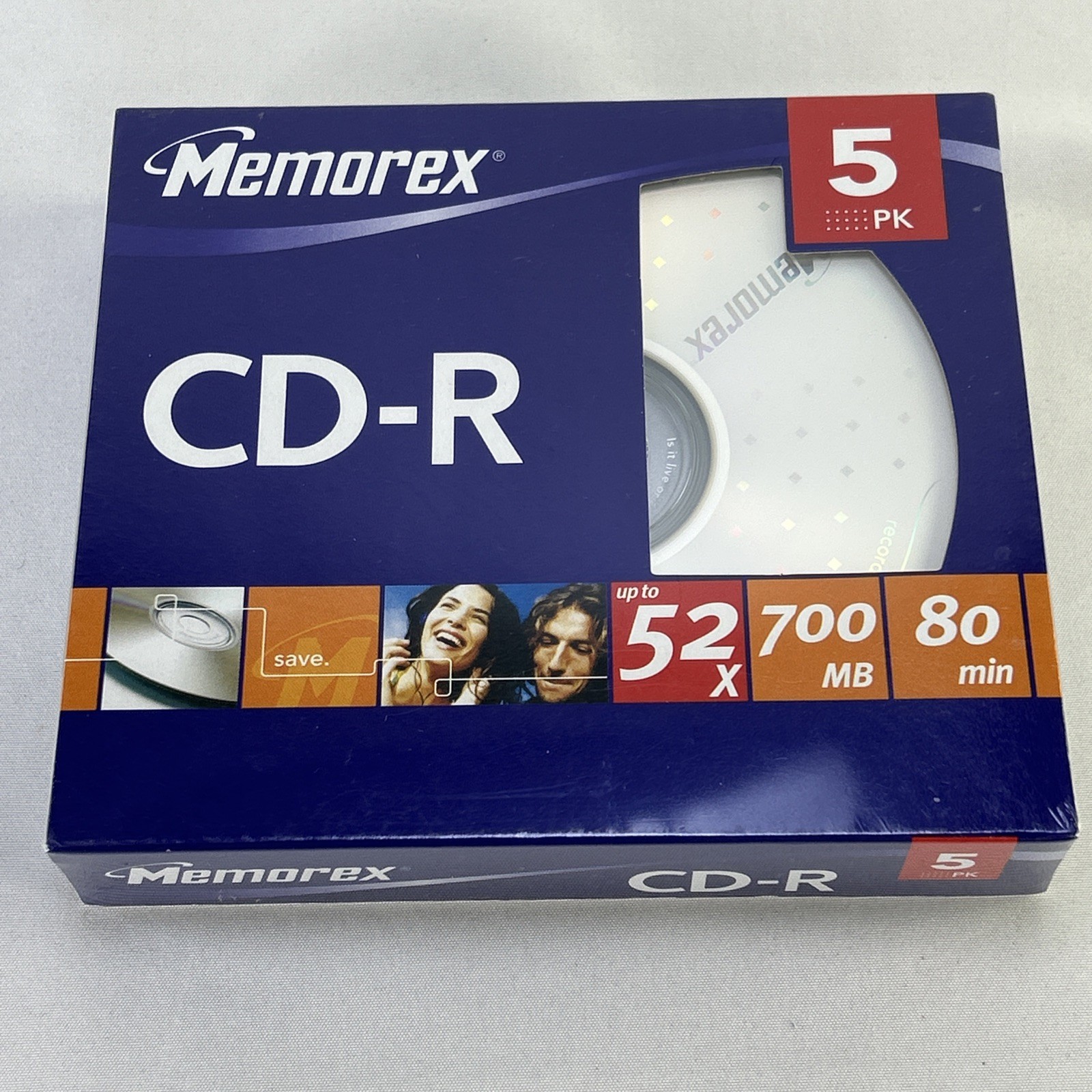 🔥MEMOREX🔥 Brand New Factory Sealed CD-R *5 Pack* 52x 700mb 80min Disks CD Disc