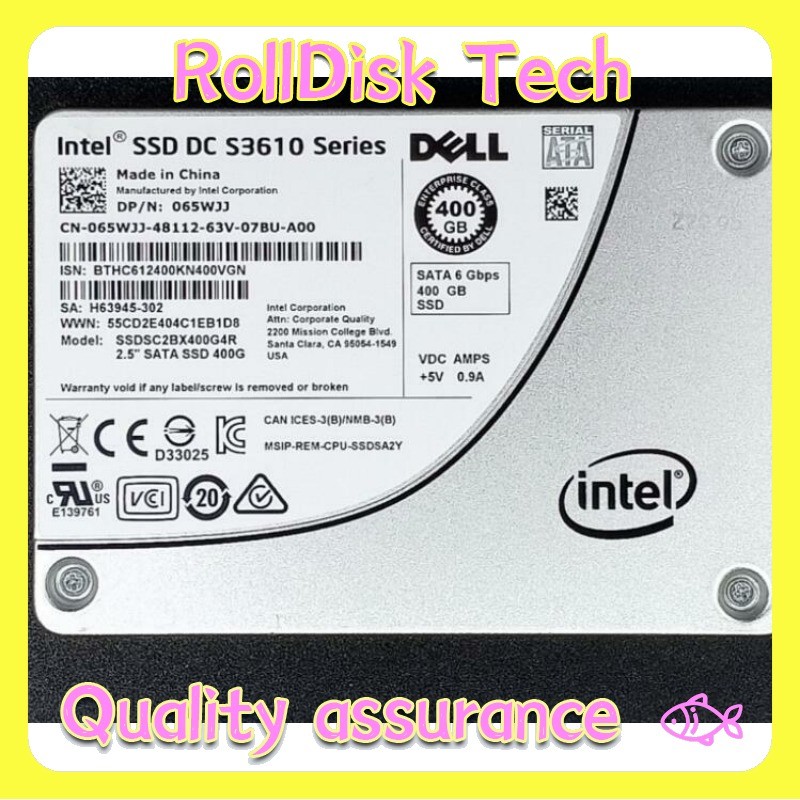 New DELL INTEL DC S3610 400GB 6Gbps SATA 2.5" SSD 65WJJ 065WJJ SSDSC2BX400G4R