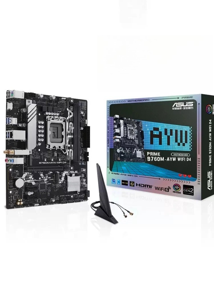 ASUS B760M-AYW WIFI LGA1700 Micro ATX Motherboard DDR5 2.5G LAN WiFi 6 Bluetooth
