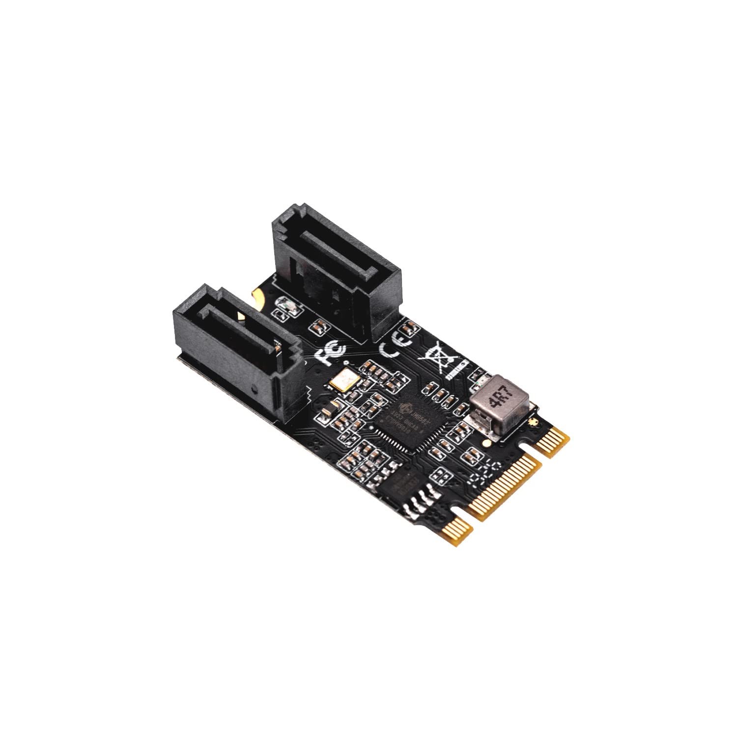 I O Crest M.2 To Sata Iii Adapter Card Dual Ports Jmicro Chipset 6Gbps Speed