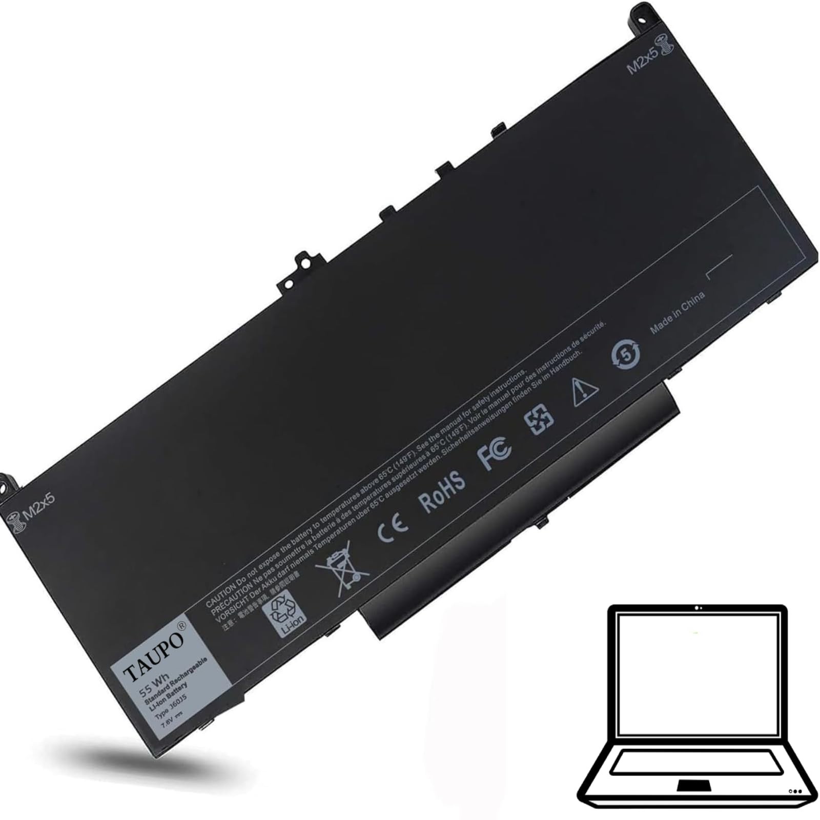 Replacement Laptop Battery for Dell Latitude E7470 E7270 7.6V 55WH High Capacity