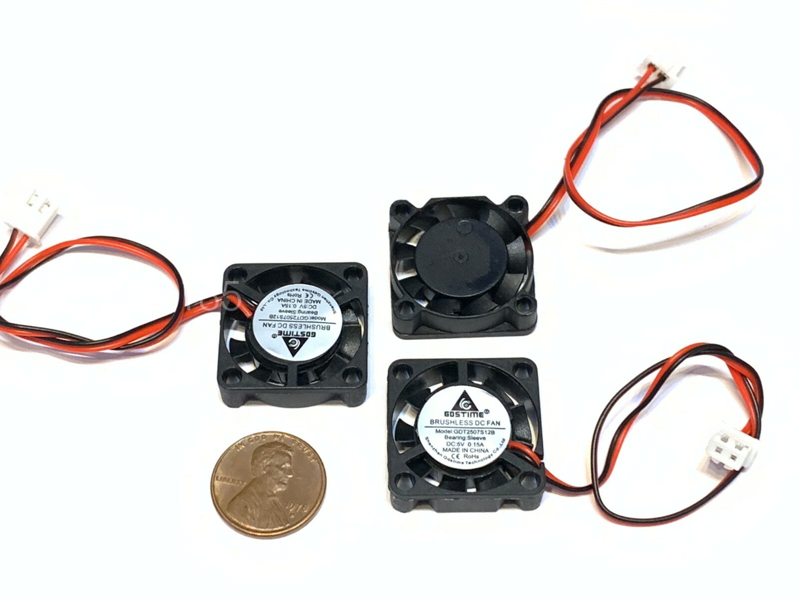 3 Pieces 5v Fan mini 25mm x 7mm 2pin 2507 dc mini micro brushless cooling