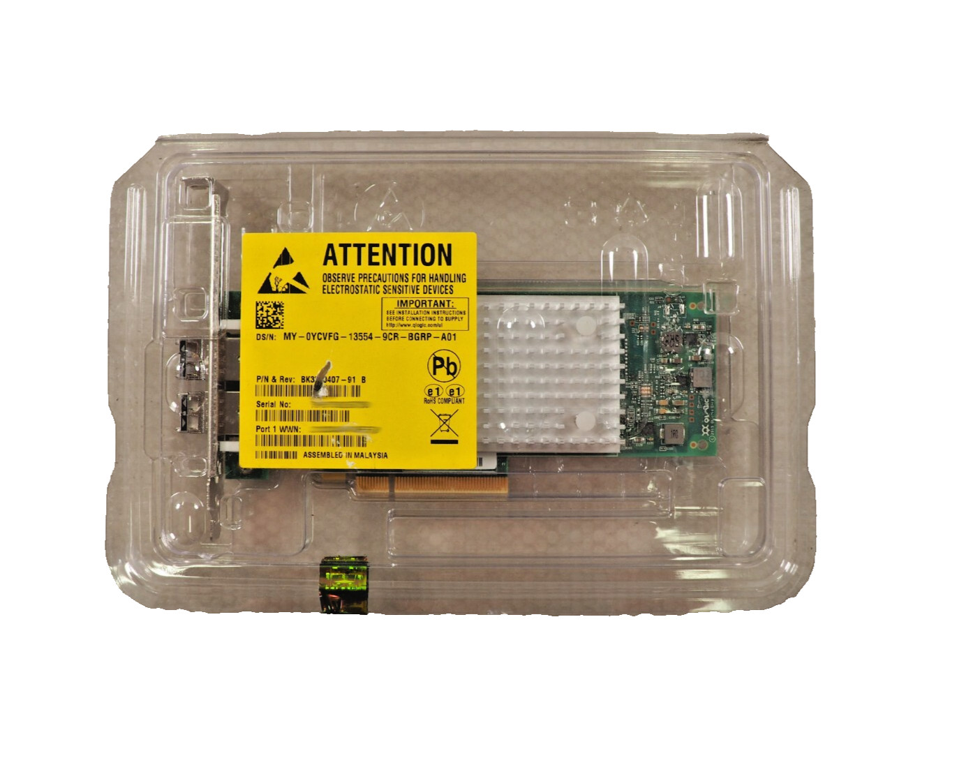 Dell QLogic QLE2692-DEL Dual Port 16Gb HBA Network Adapter DP/N: YCVFG High Prof