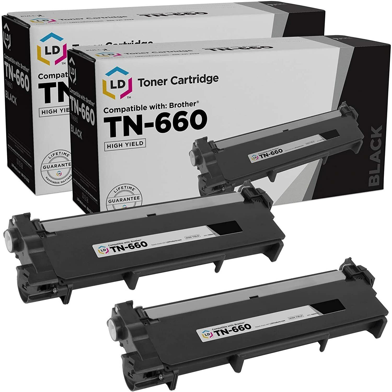 LD Comp Brother TN660 2pk HY Black L2520 L2540 L2300D L2320D L2700 L2720