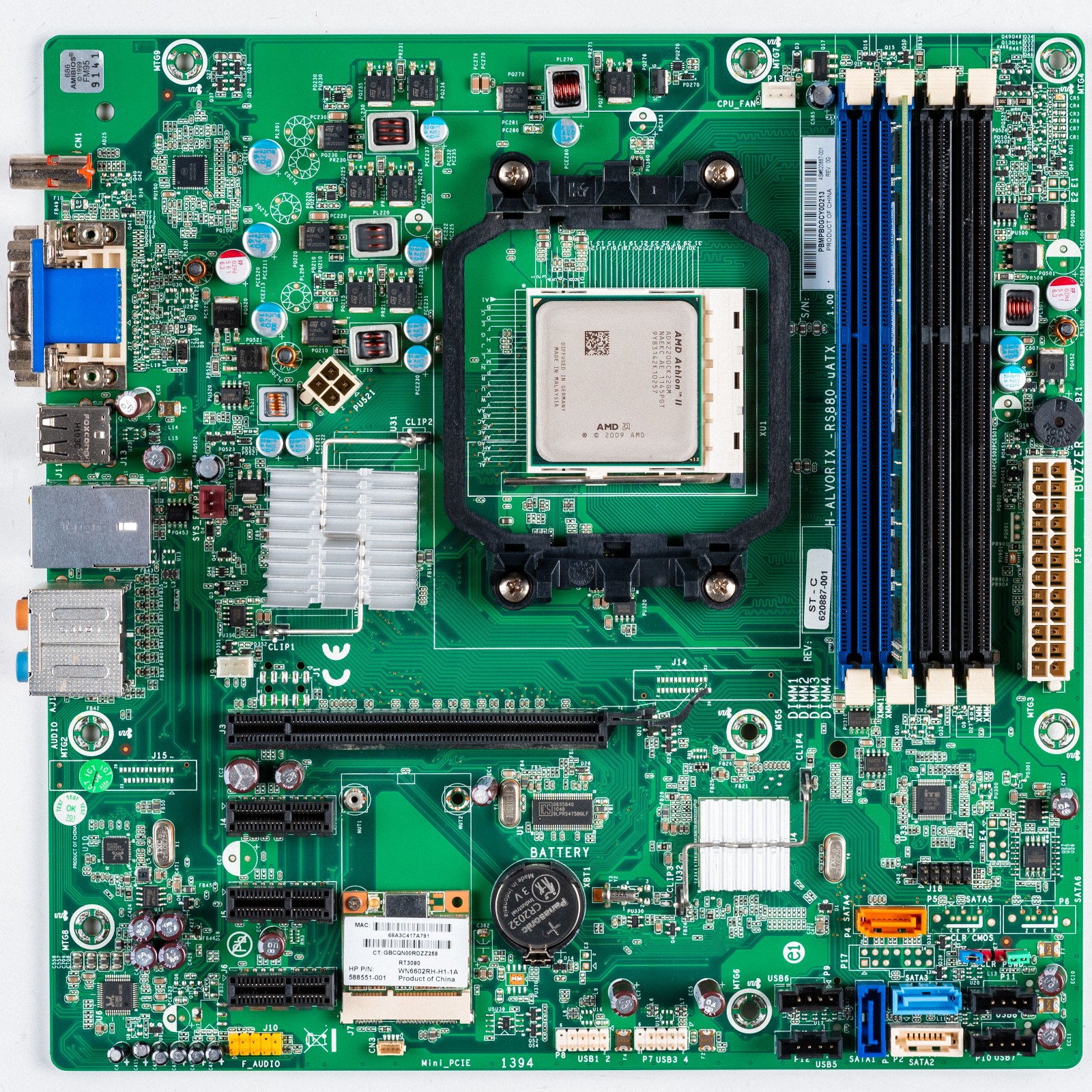 HP Pavilion p6654y 2AB1 620887-001 AM3 MicroATX Motherboard DDR3 Tested Good