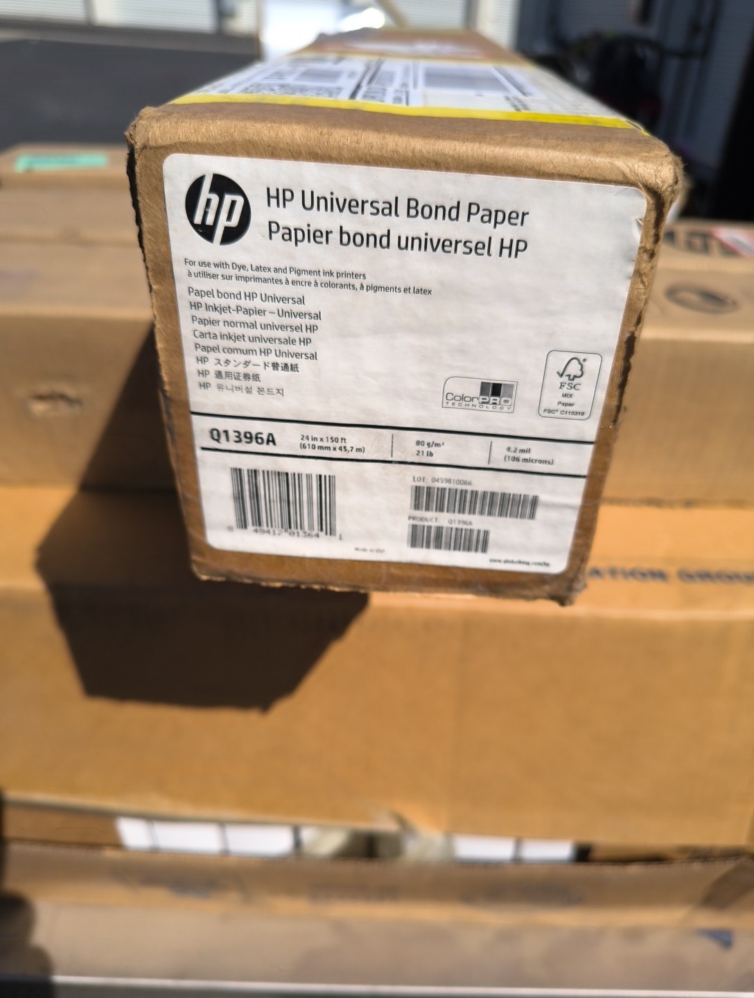 HP Q1398A, Universal Bond Paper (42 in x 150 ft) - 4.2 mil (Lot Of 6 Rolls)
