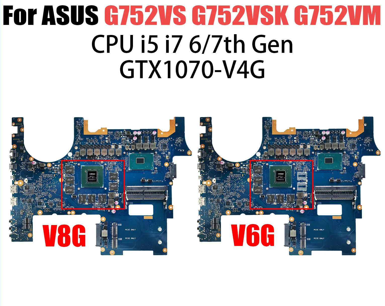 G752VS Mainboard For ASUS G752VSK G752V Laptop Motherboard I5 7th GTX1070/V8G