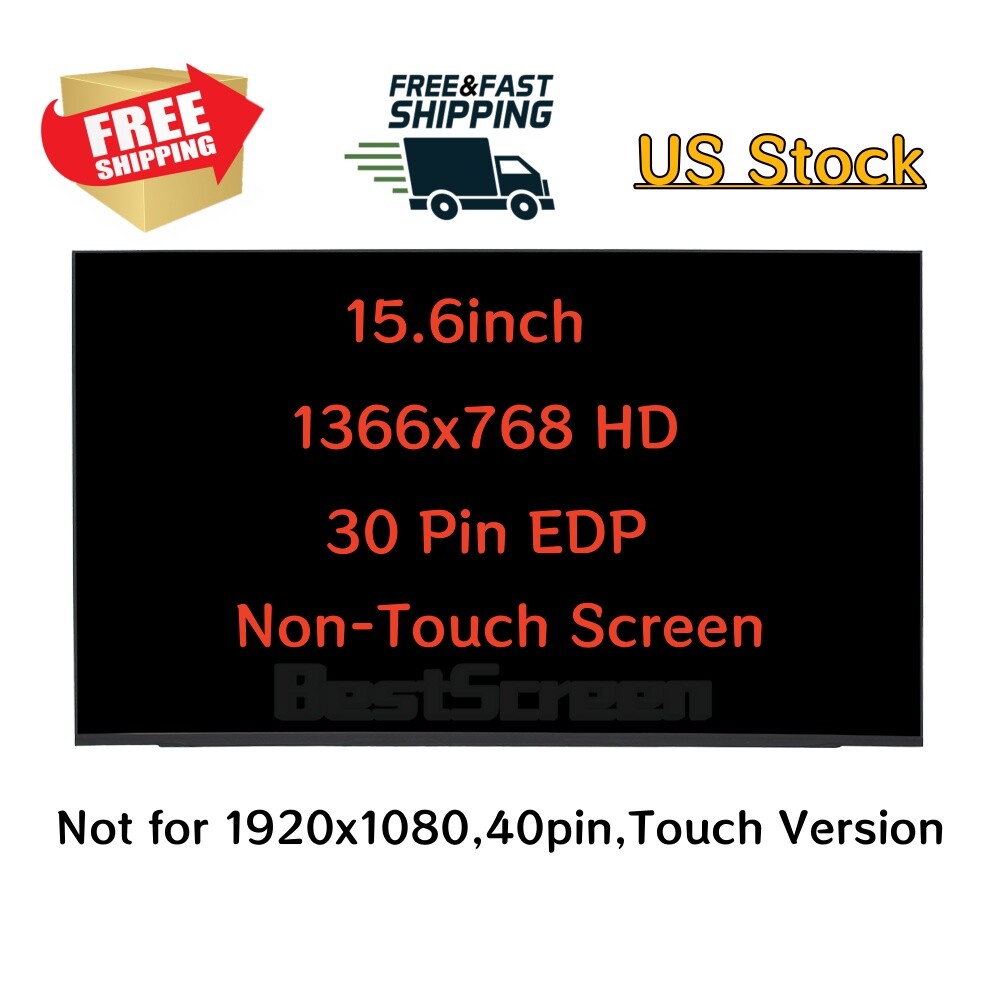 For Dell P/N 7XMDT 07XMDT WXGA HD Non-Touch LCD Screen N156BGA-E53 Replacement