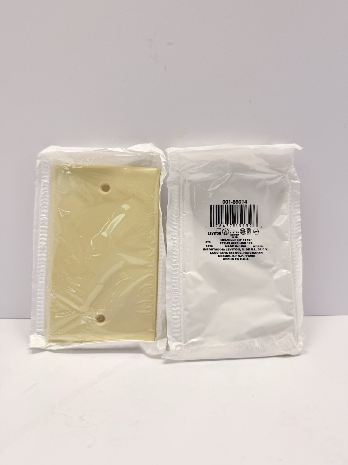 25PK Leviton IVORY 1-Gang 0-Device Blank Box Wall Plate Cover Standard NEW 86014