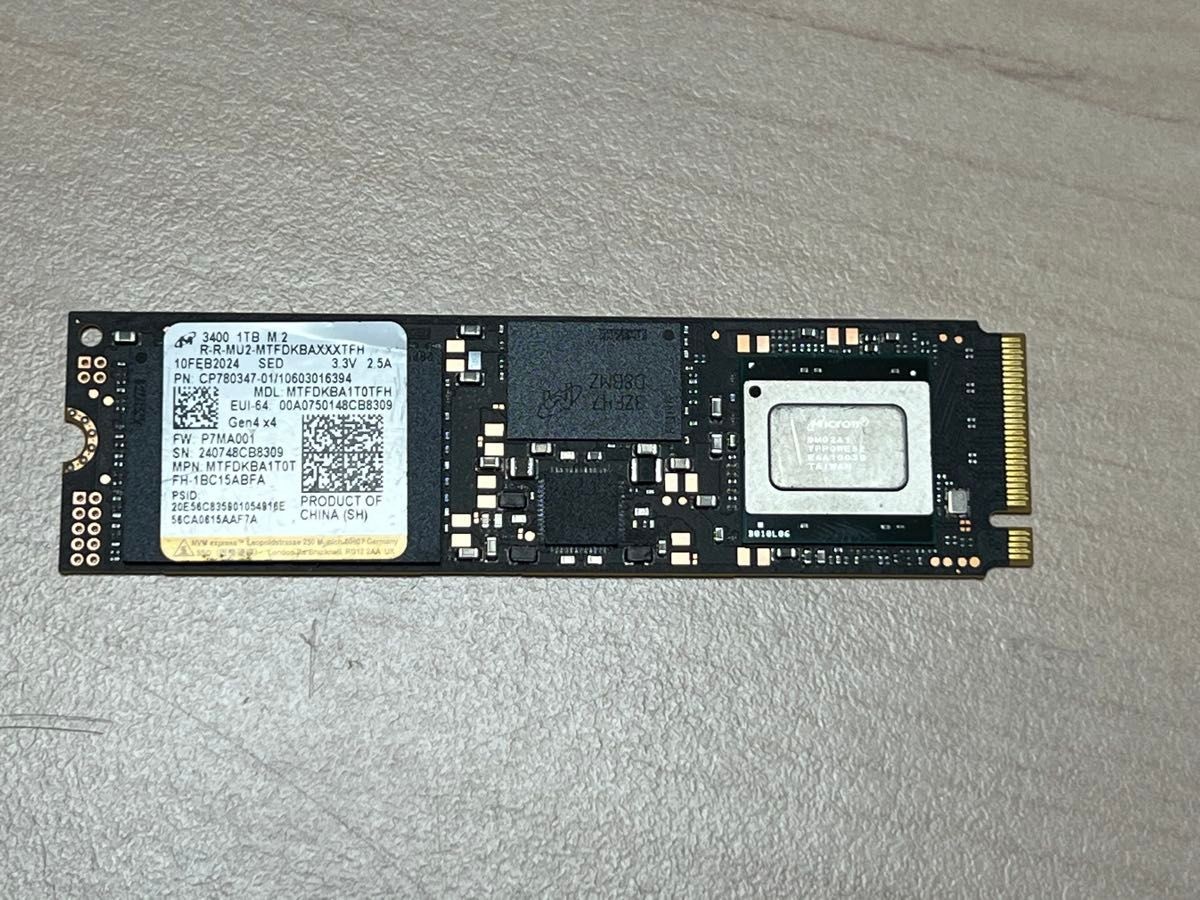 Micron 3400 1TB NVMe M.2 SSD Gen4 x4 MTFDKBA1T0TFH Japan