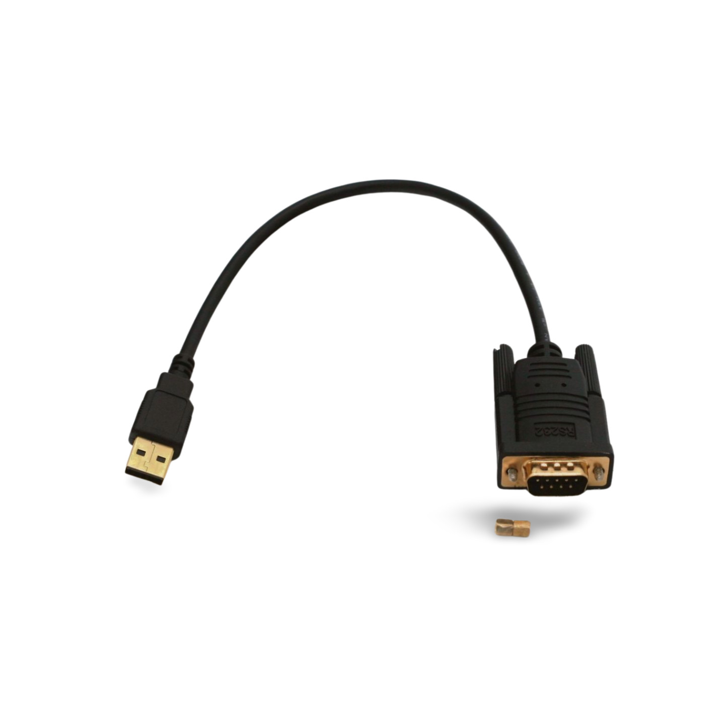 1ft USB A to DB9 Male Serial Port Adapter Prolific GT Chipset - Black