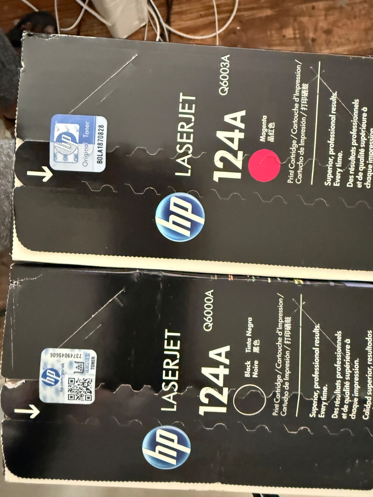 Genuine HP 124A Magenta Q6003A  AND Q600A Toner Cartridge New Sealed Box