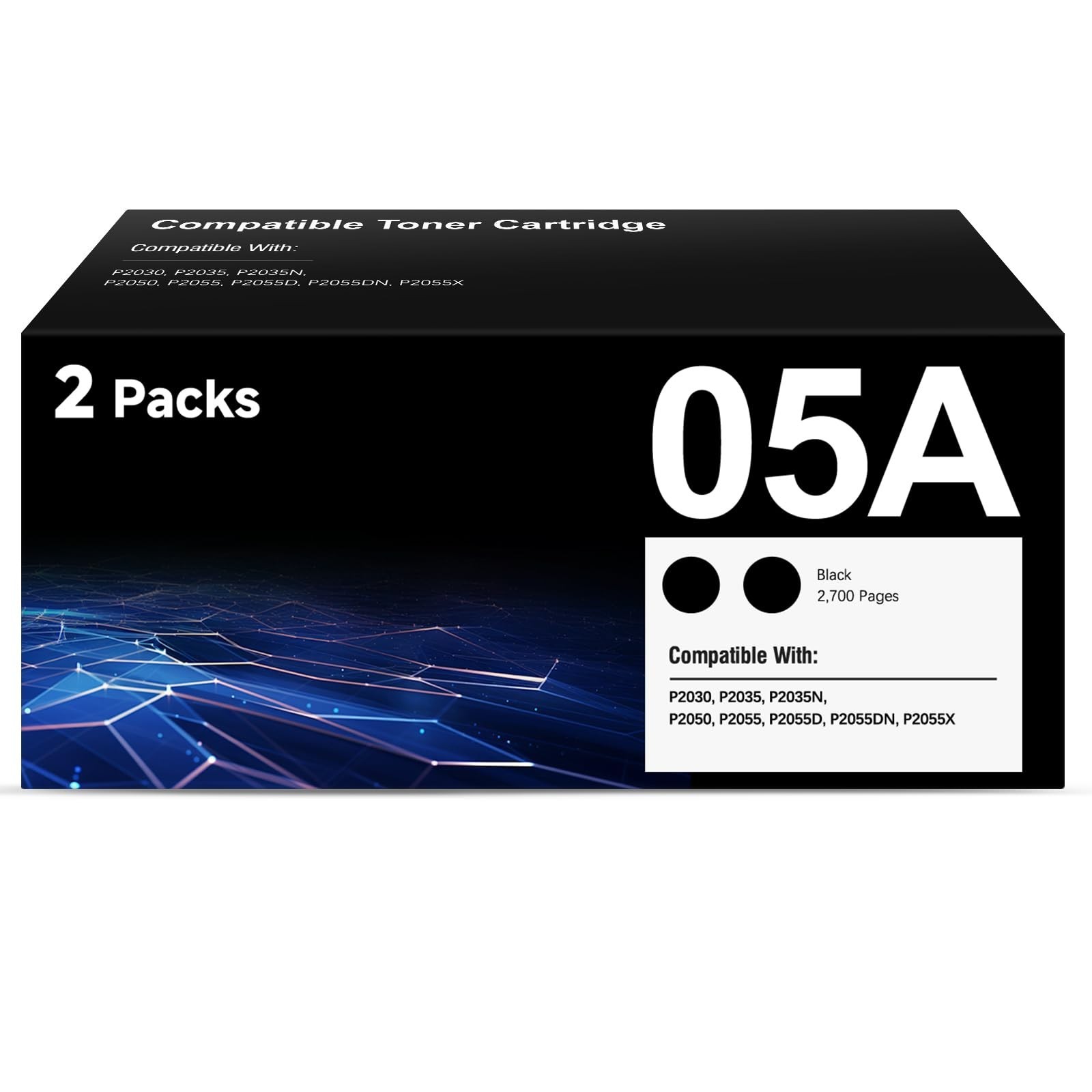 CE505A Toner 2-Pack Replacement for HP 05A CE505A Toner Cartridge Black | Perfec