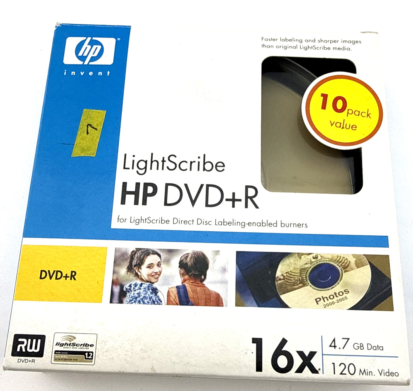 HP LightScribe DVD+R 4.7GB 16x 7-Pack Open Box