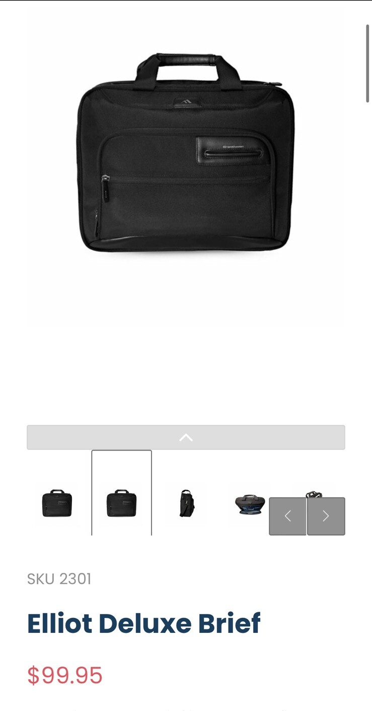 Brenthaven Elliot Deluxe Brief SKU 2301 black laptop briefcase travel bag