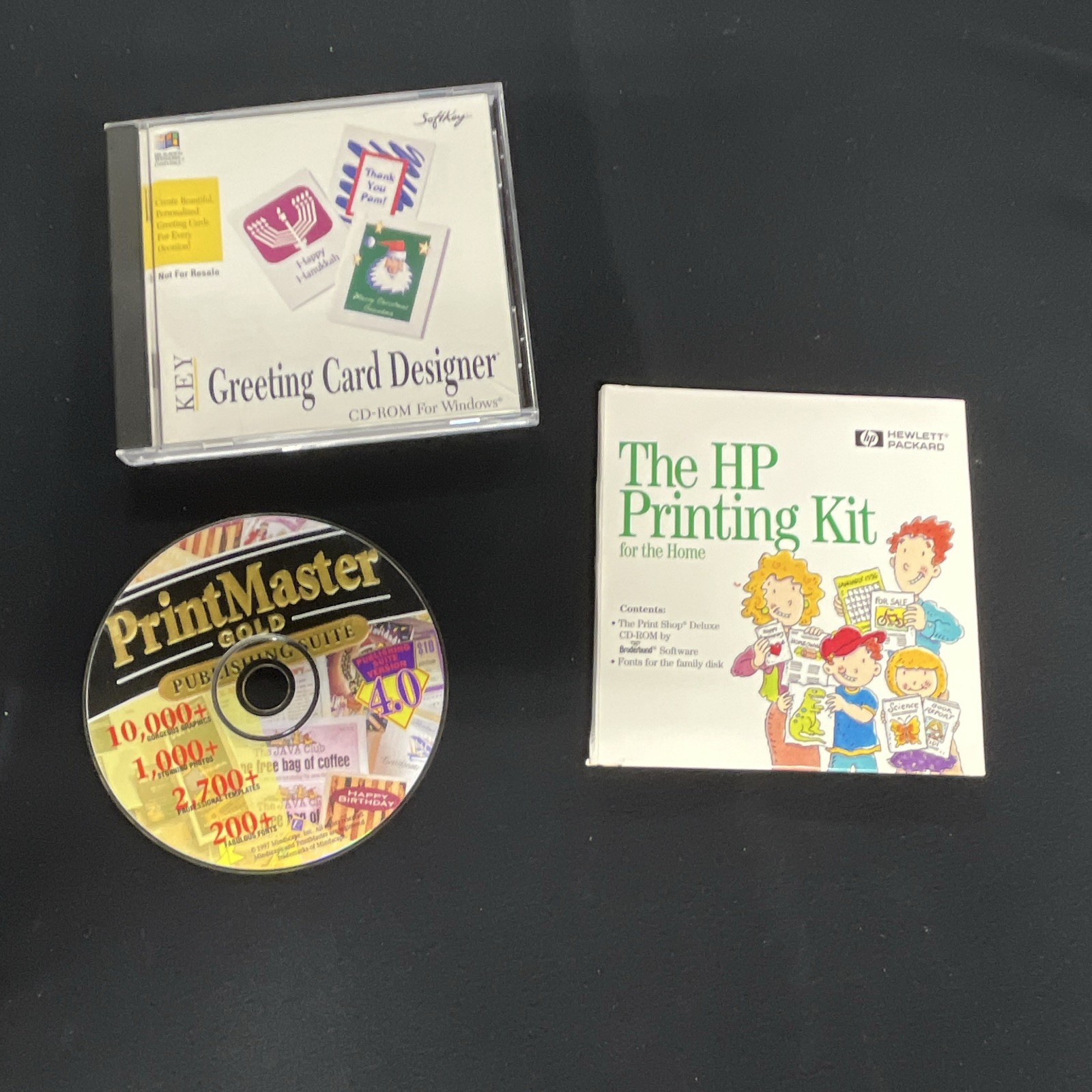PrintMaster Gold, Print Shop Deluxe, Key Greeting Card Designer CD