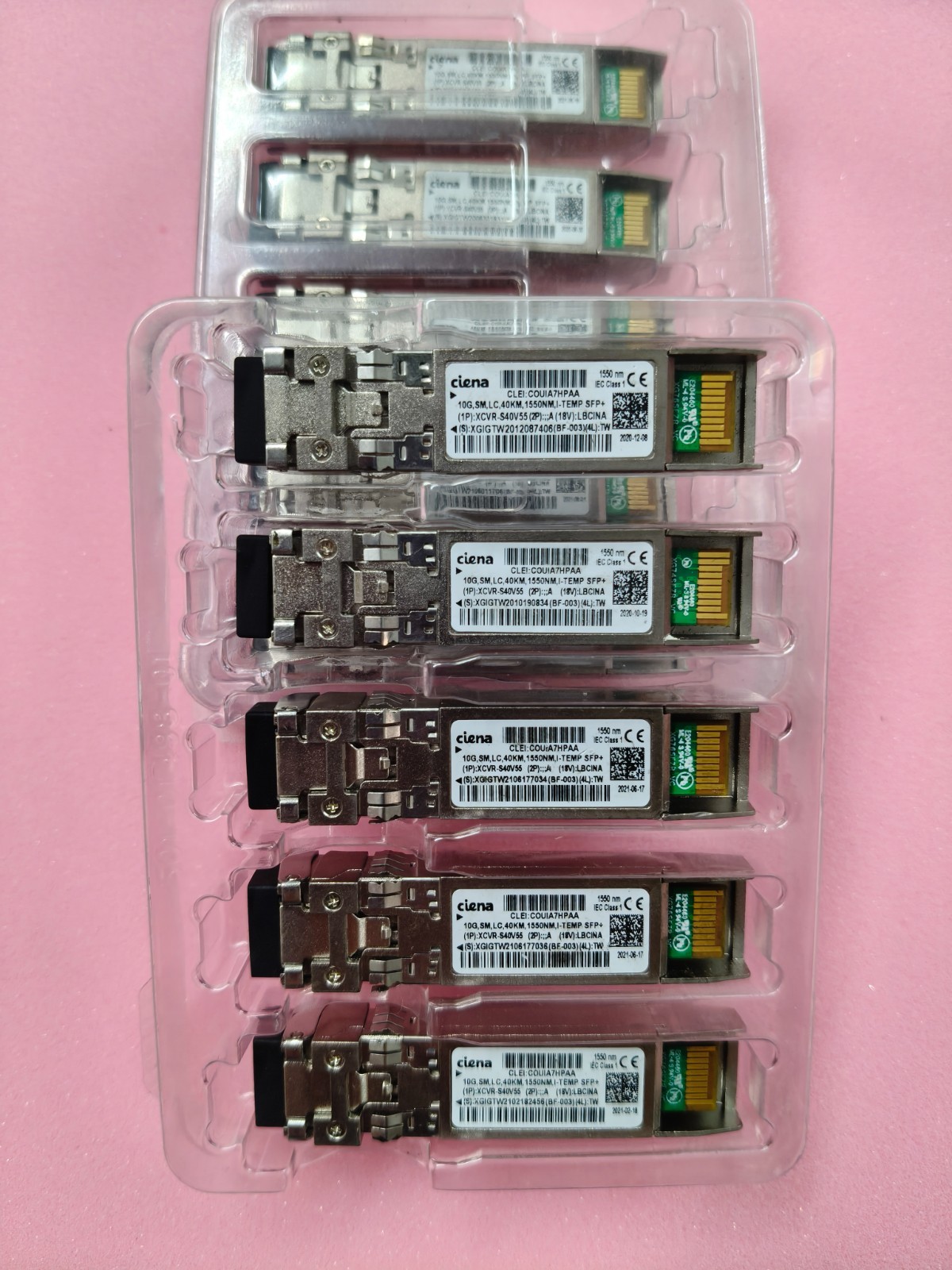 Ciena XCVR-S40V55 SFP+ 10G 1550nm 40km SMF LC Non-China counterfeits.