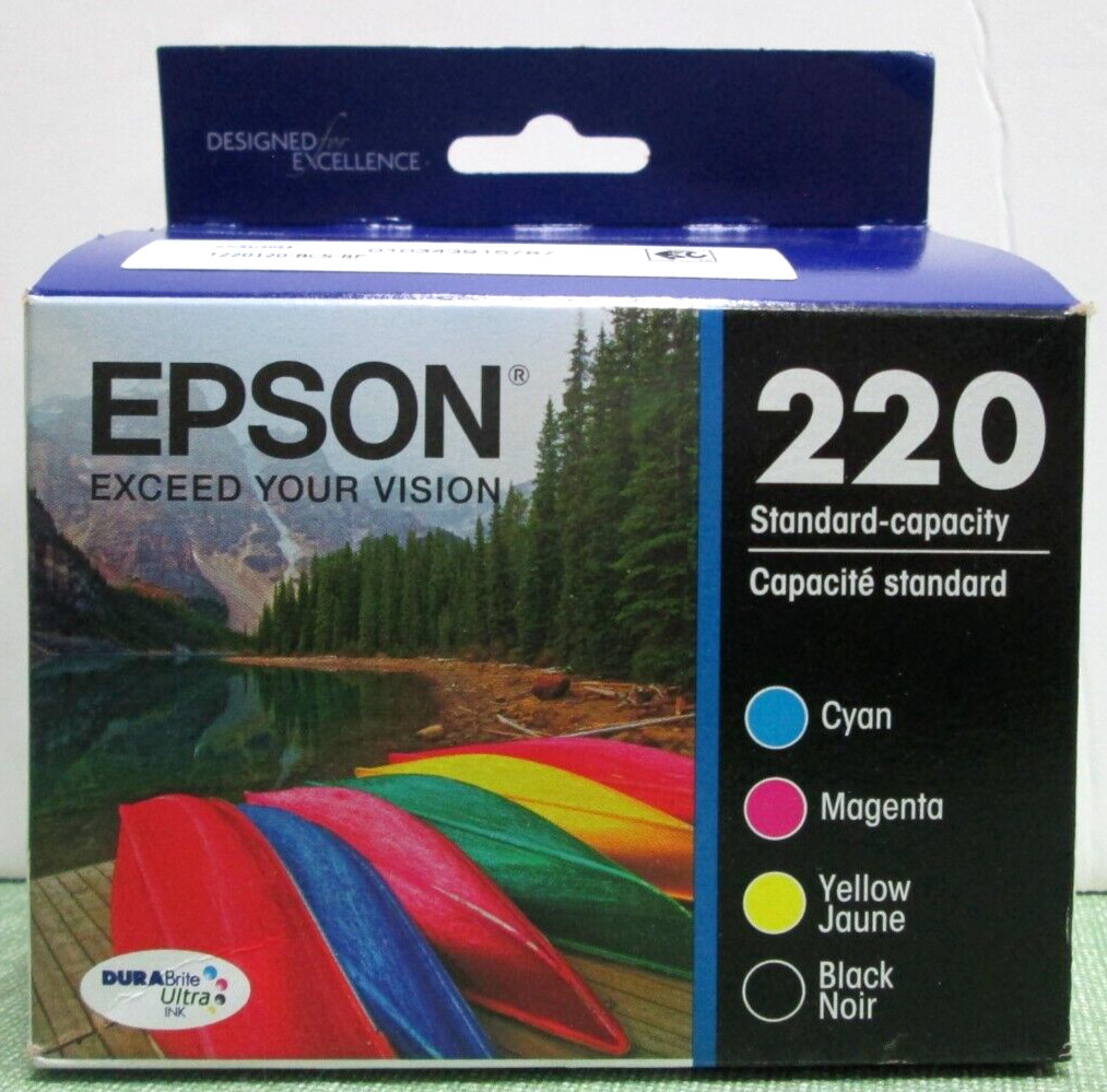 Genuine Epson 220 ink Cartridge-for Espon XP-424 420 320 Printer-OEM-NEW- 4PK