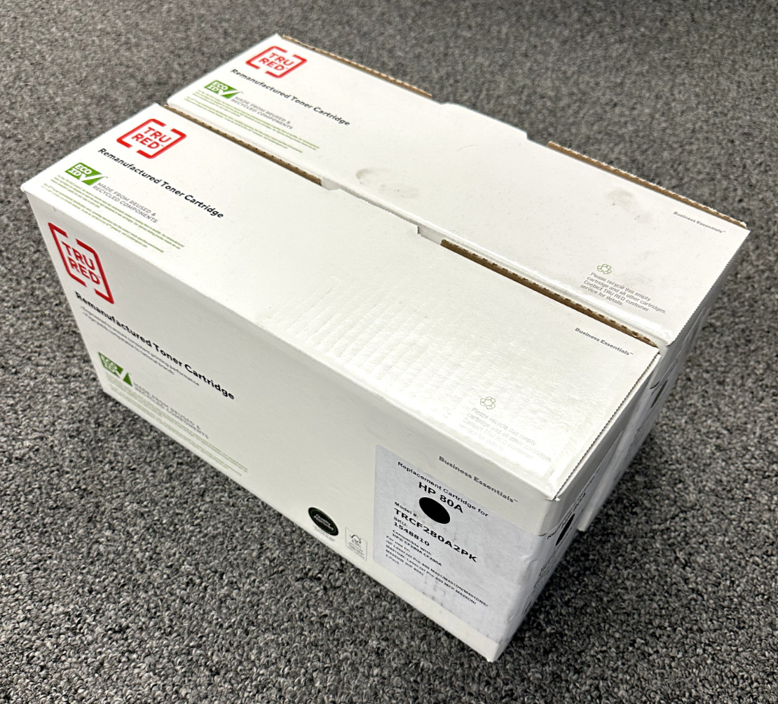 TRU RED CF280A 2PK Black Toner Cartridges for HP 80A LaserJet | Sealed 2x